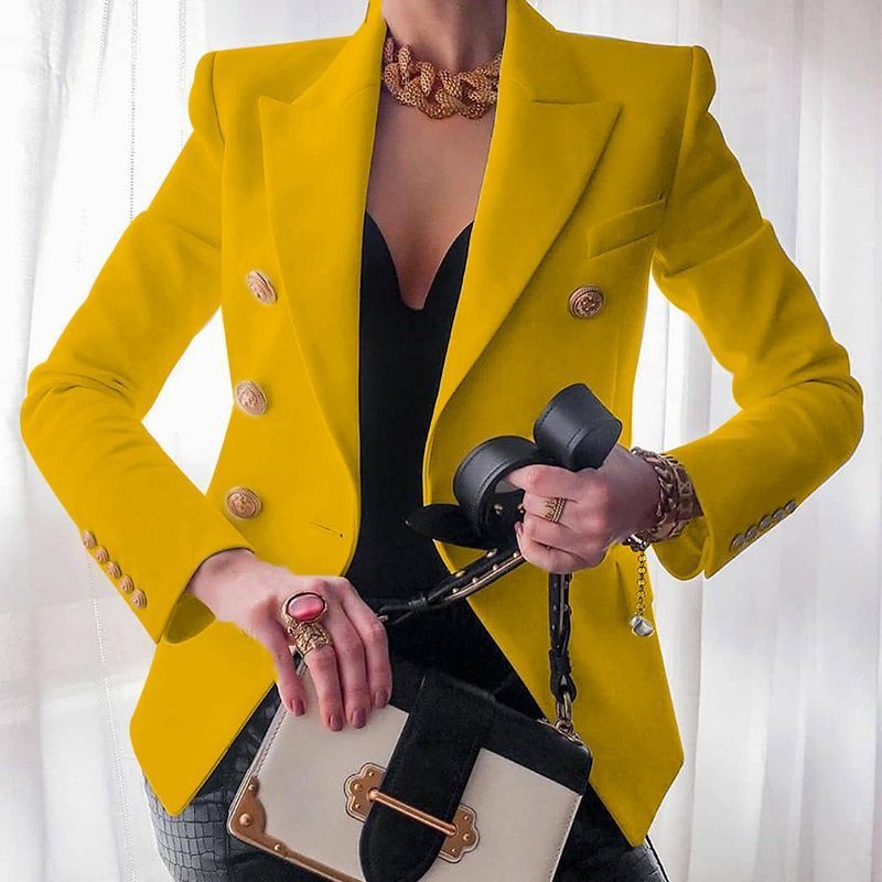 Women's New Solid Color Fashion Casual Suit Short Jacket