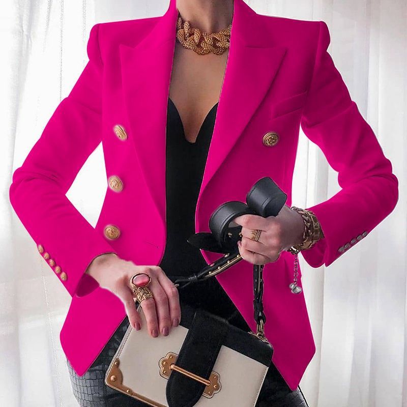 Women's New Solid Color Fashion Casual Suit Short Jacket