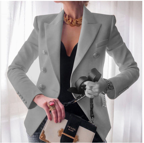 Women's New Solid Color Fashion Casual Suit Short Jacket