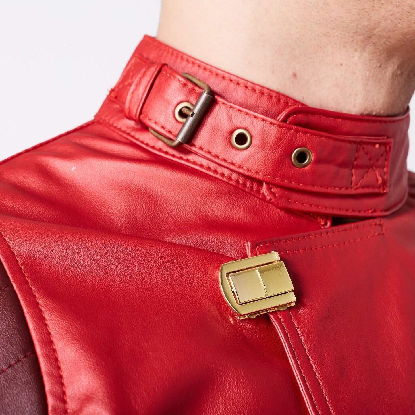 Mens Akira Kaneda Red Leather Motorcycle Jacket (Good for Health Version)