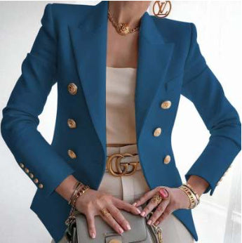 Women's New Solid Color Fashion Casual Suit Short Jacket