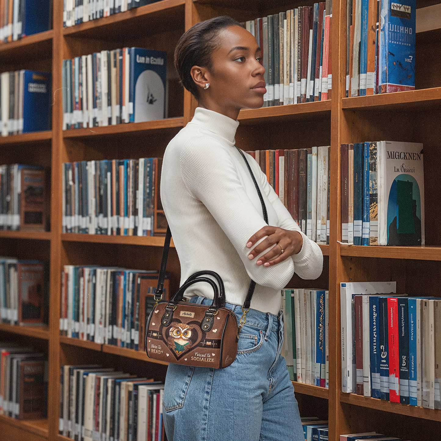 Born To Read Forced To Socialize Mini Satchel