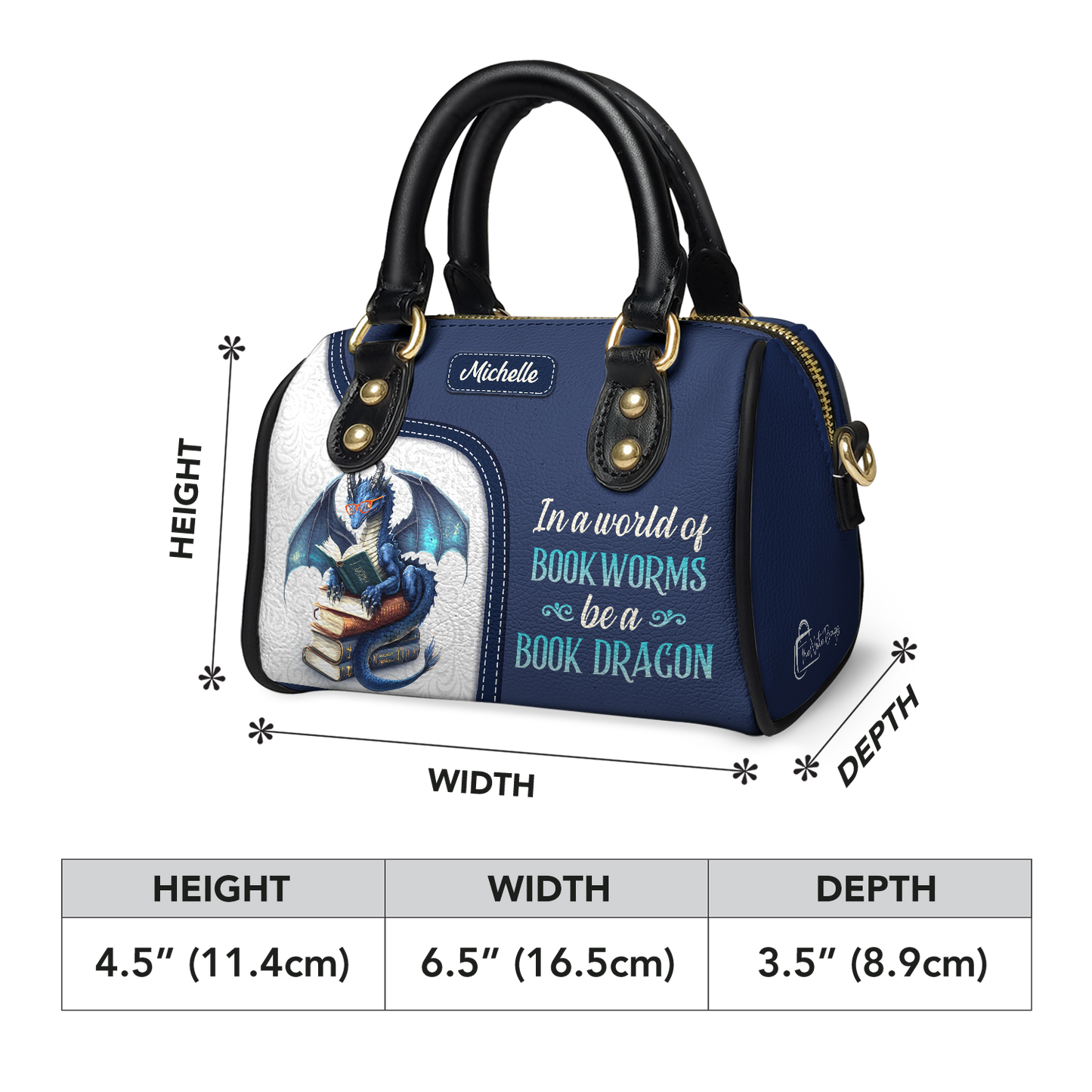 In A World Of Bookworms Be A Book Dragon Mini Satchel